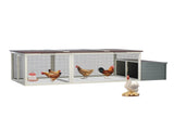 Large Chicken Coop with Run, 20.93 Sq Ft Outdoor Poultry Cage, Weatherproof Asphalt Roof, Wooden Hen 82011200