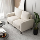 Modern Living Room Furniture Loveseat in Beige Fabric W109741572