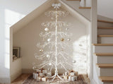 6ft White PVC Metal Artificial Christmas Tree with Bow Topper, No Extra Ornaments, Daily Decor Tree 97051458