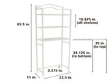 3-Tier Metal Over the Toilet Bathroom Storage Shelf, White 01877577
