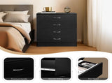 4-Drawer Particleboard Drawer Cabinet with Textured Melamine Finish 25.98*12.99*28.74in Black 26794048