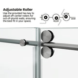 60*66" Fixed & Sliding Shower Door, Round Tube Hardware, Clear Glass Shower Door, 3/8 SGCC 93783804