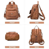 Backpack Purse for Womens, Waterproof PU Leather Backpacks Handbags, Ladies Casual Shoulder Bags 72104420