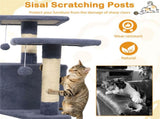 57" Multi-Level Cat Tree for Multi-Cat Households, 2 Condos & Hammock with Sisal Scratching 93262124