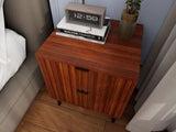 Wooden Nightstand with 2 Drawers W2139P306392