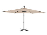 10FT Round Banana Hanging Patio Umbrella with 18 LED Lights, 6 Iron Ribs, Iron Straight & Curved 42956804