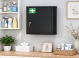 16" x 21" Lockable Medicine Cabinet, 3-Tier Wall Box with 2 Keys & Adjustable Shelves for Bathroom 02697117