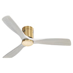 ZUN 52 Inch Wooden Ceiling Fan With 3 Solid Wood Blades Remote Control Reversible DC Motor Without Light W882P235363