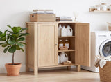 Natural wood finish, melamine-faced MDF, 23.6*11.81*31.5in, double-door bathroom tall cabinet 25744577