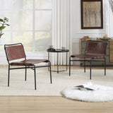 Retro leather leisure 2-piece set, modern antique leisure brown medieval modern leisure W3112P262798