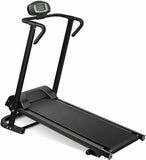 ZUN Folding Manual Walking Treadmill, Non-Electric Treadmill with Armrests and LCD Display, Suitable for W1205P167736