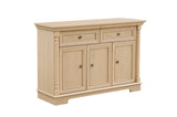 Farmhouse Style Kitchen Storage Cabinet, Large Wall Cabinet with Drawers and Doors in Roman Column W2393P300542