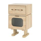 MDF CREATIVE ROTATABLE ROBOT STORAGE SIDE TABLE, NATURAL COLOR N770P281241N