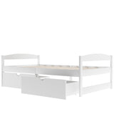 Twin size platform bed, with two drawers, white WF195910AAK