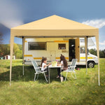 ZUN 3 x 3m Two Doors & Two Windows Practical Waterproof Right-Angle Folding Tent Khaki 82188292