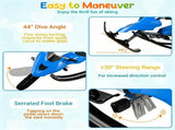 2-in-1 Kids Snow Racer Sled with Tow Rope, 30&deg Steering & Dual Foot Brakes Downhill Ski Sled, 92078190
