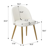 ZUN Hengming PU dining chair, metal leg without armrest, suitable for dining room, living room, W212P180126