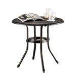 ZUN 32*32*29" Outdoor Cast Aluminum Round Dining Table 07201166