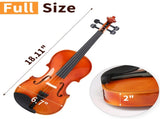 GV100 1/4 Acoustic Violin Case Bow Rosin Strings Tuner Shoulder Rest Natural 65307684