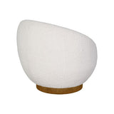 Shearling Sherpa Swivel Chair with Wood Base B035P262681