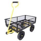 (Black Yellow solid wheels wagon cart)Solid wheels Tools cart Wagon Cart Garden cart trucks make it W227132834