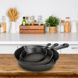 3pcs Pre-Seasoned Cast Iron Skillets, 8 In, 10 In, & 12 In Cast Iron Frying Pans With Handles, Safe 89715103