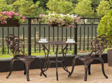 3 PCS Outdoor Bistro Set,Outdoor Patio Set, All-Weather Cast Aluminum Bistro Table Set for Backyard, 59012071