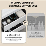 60" Wall-Mounted Bathroom Vanity with Sink, Floating Bathroom Storage Cabinet with Stone Resin W1573P211176