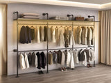 Industrial Pipe Clothing Rack, Reversible 118.3'' Clothes Rack for Hanging Clothes, Heavy Duty W1820P214612