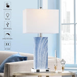 ZUN Touch Control Table Lamps Set of 2, Modern Contemporary Bedside Lamp with 2 USB Ports 1 AC Outlet, T3146P272210