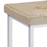 ZUN Beige and Chrome Padded Seat Counter Height Stools B062P181298