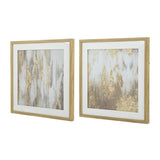 20.8x20.8x1.2" Framed Gold and Gray Wall Art with Glass Cover, Set of 2 W2078P313347