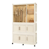 Portable Wardrobe Closet Storage Organizer for Clothes,Clothes Dresser,9 Magnetic Doors-9 Cubes & 1 60558618