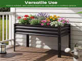 44" Elevated Raised Garden Bed with Drainage Holes, 32" Ergonomic Height Metal Planter - Black 63877749