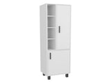 Storage Cabinet, 2 Doors, 9 Shelves, 4 Legs, White B097P350297