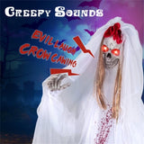 7.2ft Life-Size Animated Halloween Bride Prop - Bloodstained Dress, Sound-Activated 88150321