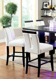 Set of 2 Chairs Black And White Leatherette Beautiful Padded Counter height Chairs Slit Back Design HS11CM3559PC-ID-AHD