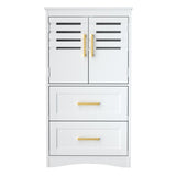 Bathroom Floor Storage,Freestanding Bathroom with 2 Drawers and 2 Doors,Storage T3210P293445