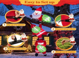 9.2 FT Hanging Christmas Inflatable with 3 Climbing Santas & Gift Bags, Built-in LED Lights Blow Up 57707693