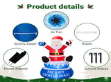 4.8FT Rotating Sitting Santa Inflatable, 4 LED Lights, 210D Polyester Christmas Decor, US Plug 93001971