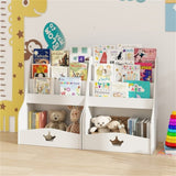 Kids 3-Tier Bookshelf & Toy Storage - Open Compartment Hidden Back Space, 24.5"x14"x31.5" 12287368