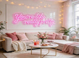 27.5" x 12" Pink LED Neon Wall Decor, Large Light Sign with Remote Control & Power Adapter, for 30176961