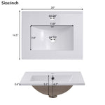 ZUN [Viedo] 20 Inch Modern Small Bathroom Vanity Cabinet With Ceramic Basin- 20*14.5*33.3 Inches,Ample N729P170386F