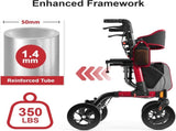 Walkers for Seniors, Rollator Walker with Seat, 350 lb Weight Capacity, 18" Big Seat, 8" All-Terrain W3952P384273