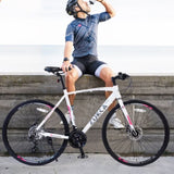 24 Speed Hybrid bike Disc Brake 700C Road Bike For men women's City Bicycle W1019112679