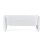 ZUN Elegant Long - shaped Storage Ottoman Bench of boucle material with Simple and Grand Design, White N769P227979W