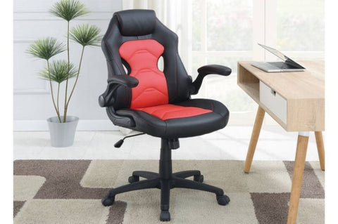 ZUN Office Chair Upholstered 1pc Comfort Chair Relax Gaming Office Chair Work Black And Red Color HS00F1691-ID-AHD