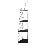 Cappuccino 4-shelf Corner Bookcase B062P145489
