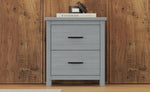 ZUN Vintage Two Drawer Wooden Nightstand, Simple and Generous, Large Storage Space,Light Gray 84200860