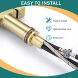 High Arc Pull-Down Kitchen Faucet - Single Hole Stainless Steel, Modern Sink Faucet W1217P358172